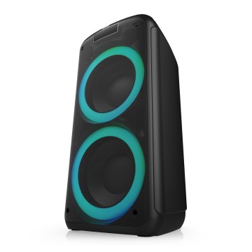 Niceboy PARTY Boss 2 - Trådløs LED højtaler med mikrofon og powerbank funktion 200W/4500 mAh + fjernbetjening