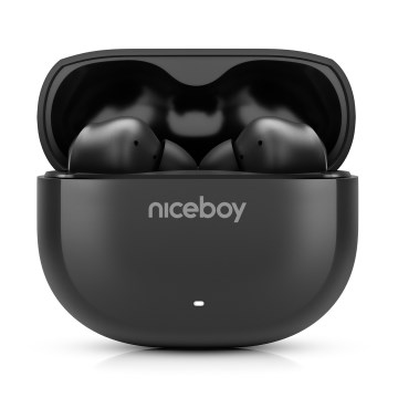 Niceboy Pins 4 - Trådløse høretelefoner med ANC 400 mAh + 2x 50 mAh IPX4 sort