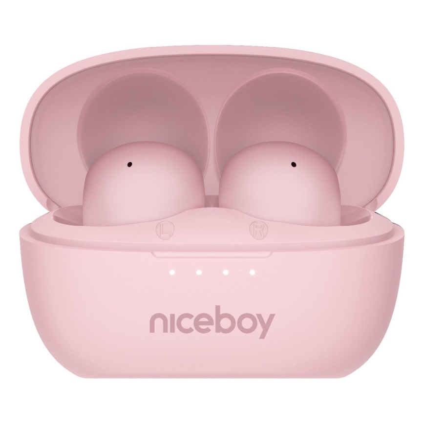 Niceboy Podsie 4 POP - Trådløse in-ear høretelefoner 400 mAh + 2 x 40 mAh IPX4 pink