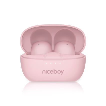 Niceboy Podsie 4 POP - Trådløse in-ear høretelefoner 400 mAh + 2 x 40 mAh IPX4 pink