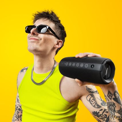 Niceboy Titan 4 - Trådløs LED højtaler med mikrofon og powerbank-funktion 50W/4000 mAh IPX7 sort