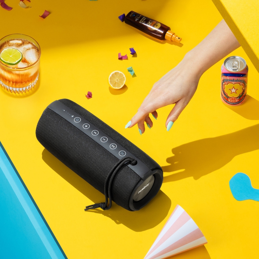 Niceboy Titan 4 - Trådløs LED højtaler med mikrofon og powerbank-funktion 50W/4000 mAh IPX7 sort