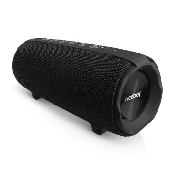 Niceboy Titan 4 - Trådløs LED højtaler med mikrofon og powerbank-funktion 50W/4000 mAh IPX7 sort