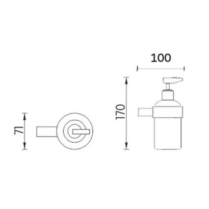 NIMCO BR 11031C-26 - Væghængt sæbedispenser BORMO 180 mm mat glas/skinnende krom