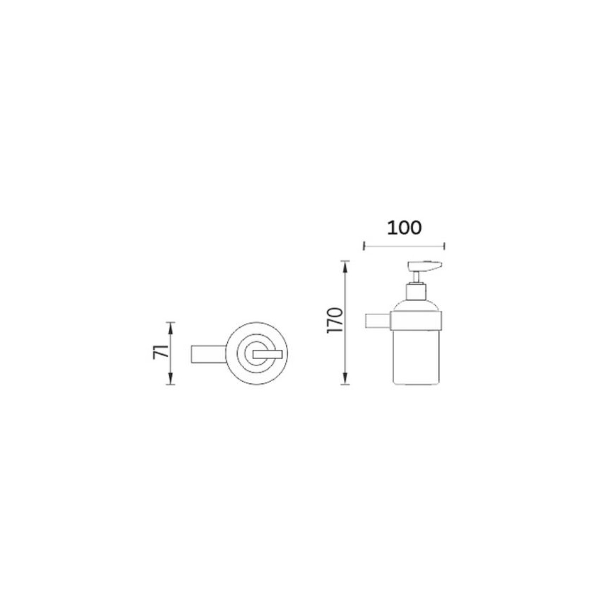 NIMCO BR 11031C-26 - Væghængt sæbedispenser BORMO 180 mm mat glas/skinnende krom