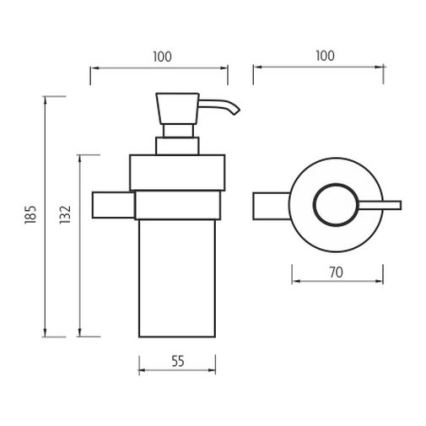 NIMCO BR 11031KN-26 - Væghængt sæbedispenser BORMO 300 mm hvid/skinnende krom