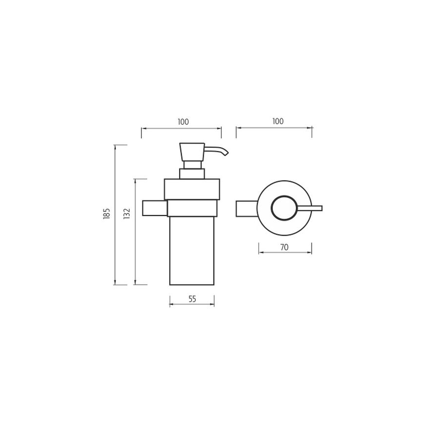 NIMCO BR 11031KN-26 - Væghængt sæbedispenser BORMO 300 mm hvid/skinnende krom