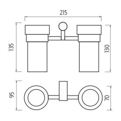 NIMCO BR 11058DW-26 - Væghængt tandbørsteholder BORMO mat glas/skinnende krom
