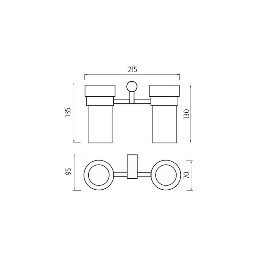 NIMCO BR 11058DW-26 - Væghængt tandbørsteholder BORMO mat glas/skinnende krom