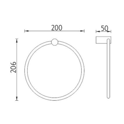 NIMCO BR 11060L-26 - Væghængt håndklædestang BORMO diameter 20 cm skinnende krom