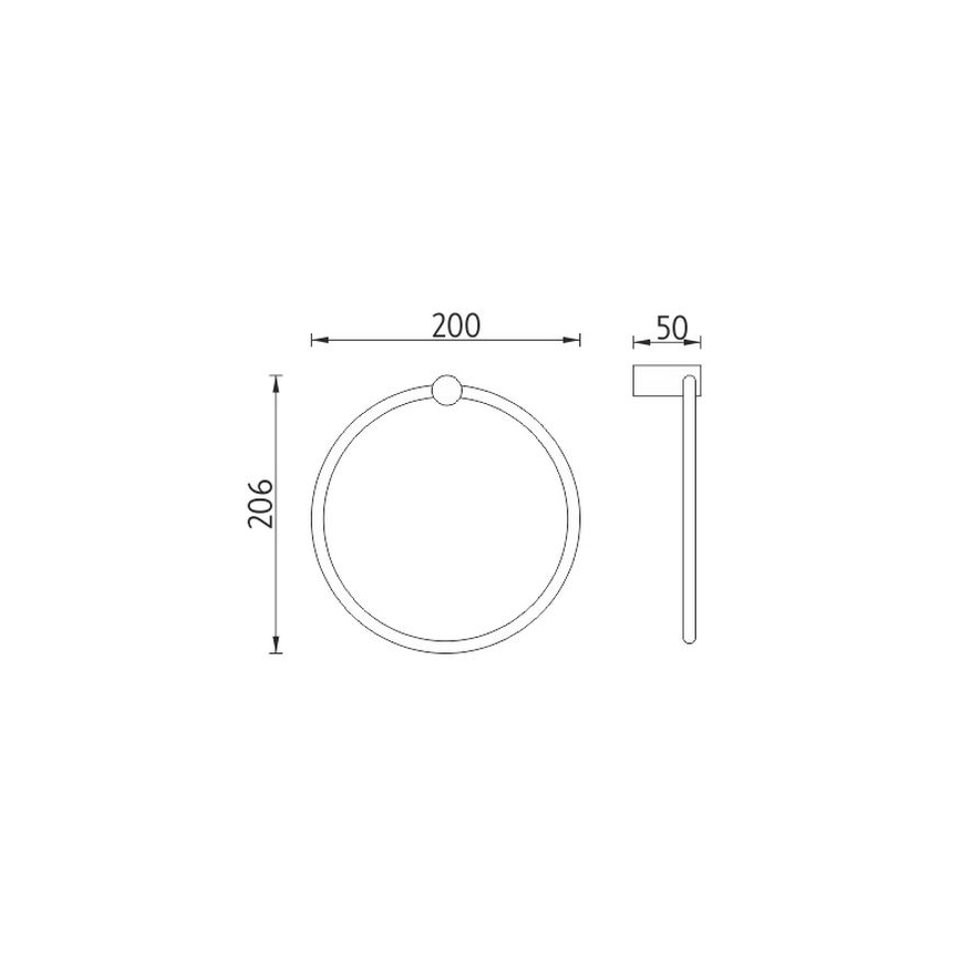 NIMCO BR 11060L-26 - Væghængt håndklædestang BORMO diameter 20 cm skinnende krom