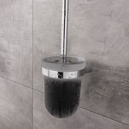 NIMCO BR 11094WN-26 - Væghængt toiletbørste BORMO mat glas/skinnende krom