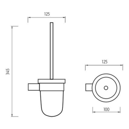 NIMCO BR 11094WN-26 - Væghængt toiletbørste BORMO mat glas/skinnende krom