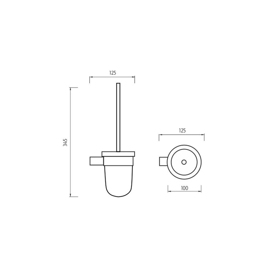 NIMCO BR 11094WN-26 - Væghængt toiletbørste BORMO mat glas/skinnende krom