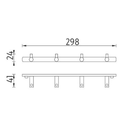 NIMCO BR 11104-26 - Væghængt håndklædestang BORMO 30 cm skinnende krom