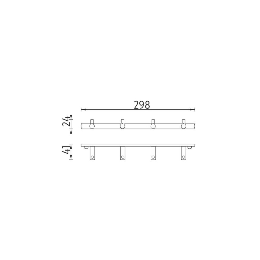 NIMCO BR 11104-26 - Væghængt håndklædestang BORMO 30 cm skinnende krom