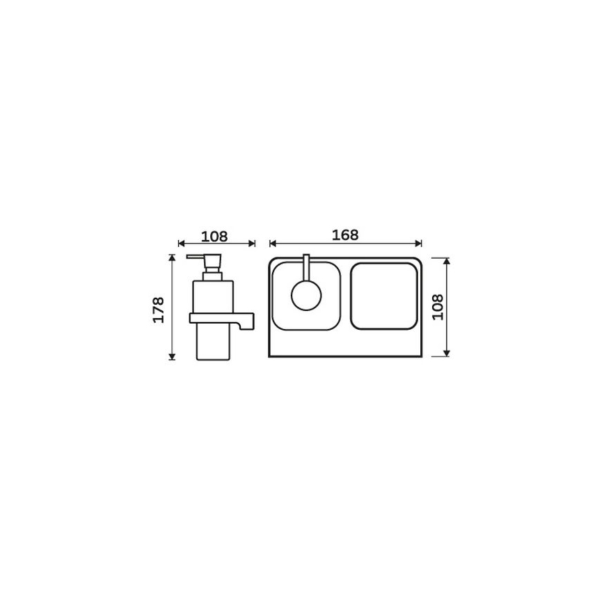 NIMCO MA 2905831H-26 - Væghængt sæbedispenser og tandbørsteholder MAYA 290 mm mat glas/skinnende krom