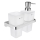 NIMCO MA 2905831H-26 - Væghængt sæbedispenser og tandbørsteholder MAYA 290 mm mat glas/skinnende krom