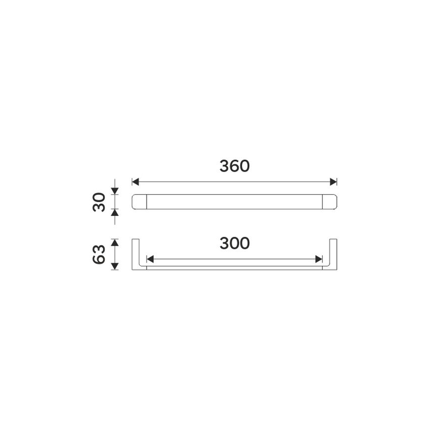 NIMCO MAC 29035-90 - Væghængt håndklædestang MAYA 36 cm mat sort