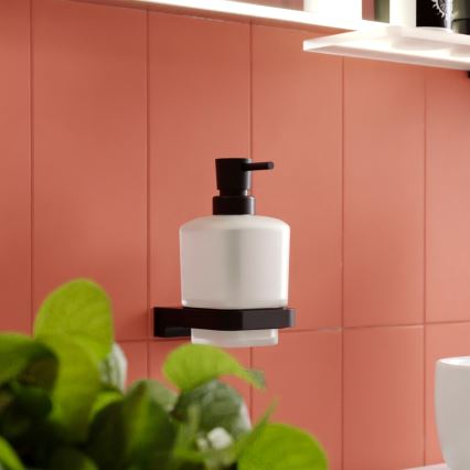 NIMCO MAC 2905831C-T-90 - Væghængt sæbedispenser og tandbørsteholder MAYA 320 mm mat glas/mat sort