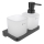 NIMCO MAC 2905831C-T-90 - Væghængt sæbedispenser og tandbørsteholder MAYA 320 mm mat glas/mat sort
