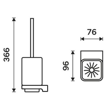 NIMCO MAC 29094CN-90 - Væghængt toiletbørste MAYA mat glas/mat sort