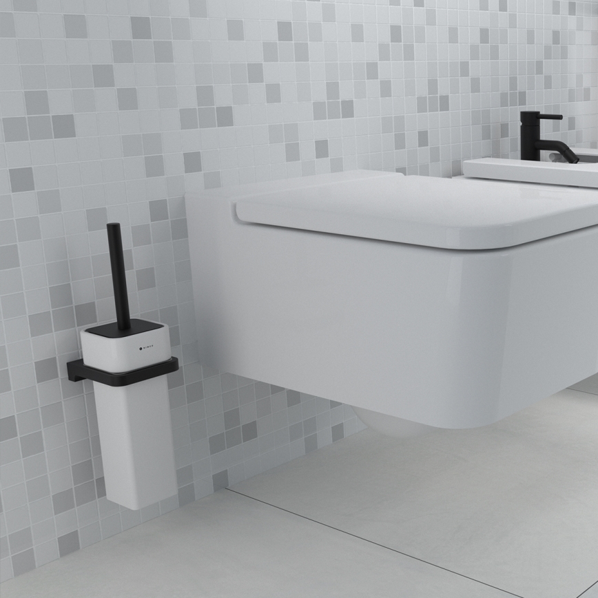 NIMCO MAC 29094K-90 - Væghængt toiletbørste MAYA hvid/mat sort