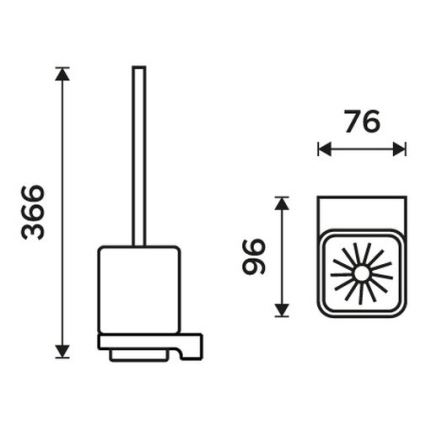 NIMCO MAC 29094KN-90 - Væghængt toiletbørste MAYA hvid/mat sort