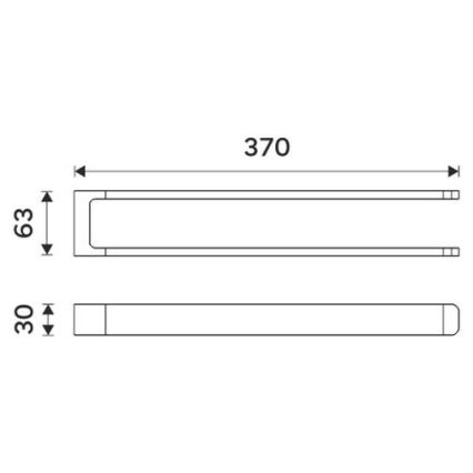 NIMCO MAC 29098-90 - Væghængt håndklædestang MAYA 37 cm mat sort