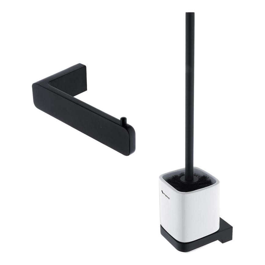 NIMCO MAC sæt-94KN-90 - Væghængt toiletbørste og toiletrulleholder MAYA hvid/mat sort