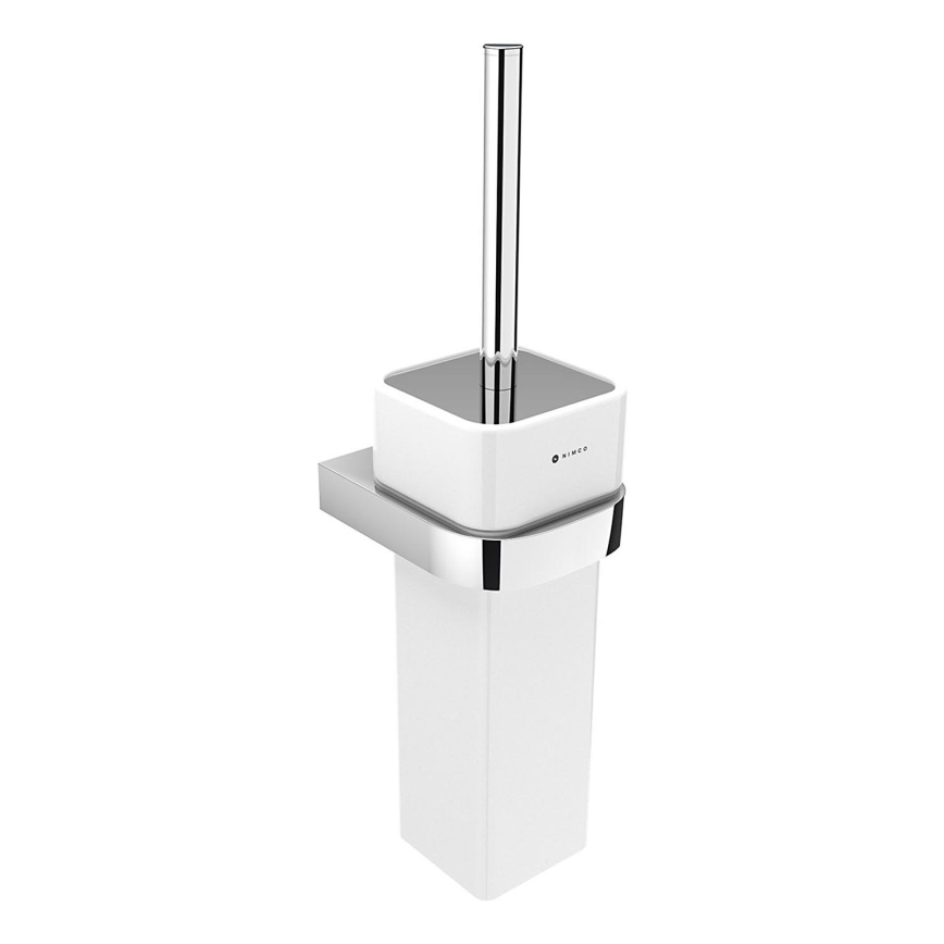 NIMCO NK 30094K-26 - Væghængt toiletbørste NIKAU hvid/skinnende krom