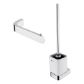NIMCO NK sæt-94KN-26 - Væghængt toiletbørste og toiletrulleholder NIKAU hvid/skinnende krom