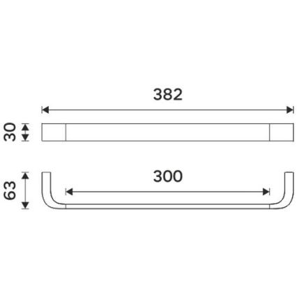 NIMCO NKC 30035-90 - Væghængt håndklædestang NIKAU 39 cm mat sort