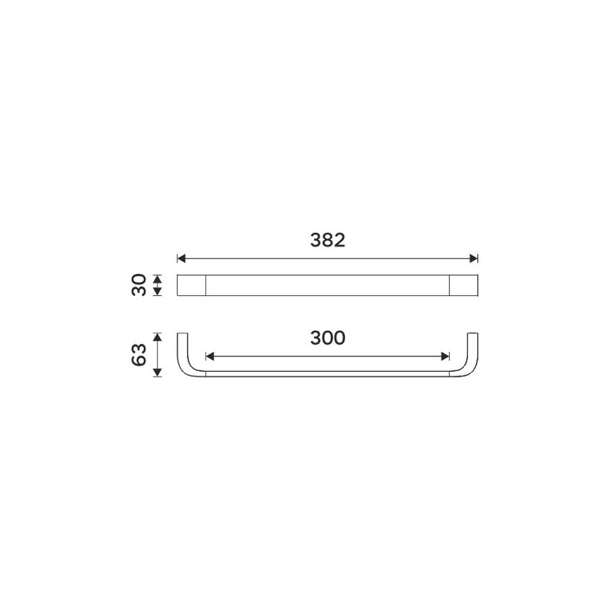 NIMCO NKC 30035-90 - Væghængt håndklædestang NIKAU 39 cm mat sort