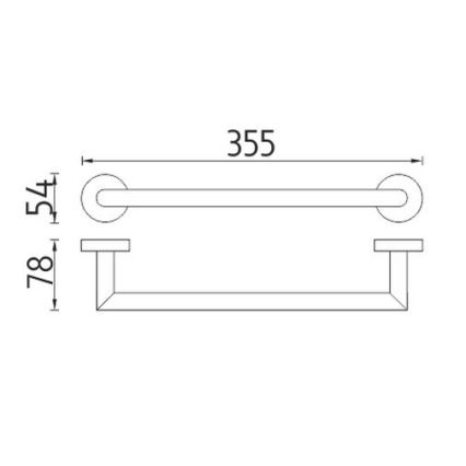 NIMCO UN 13035A-26 - Væghængt håndklædestang UNIX 36 cm skinnende krom