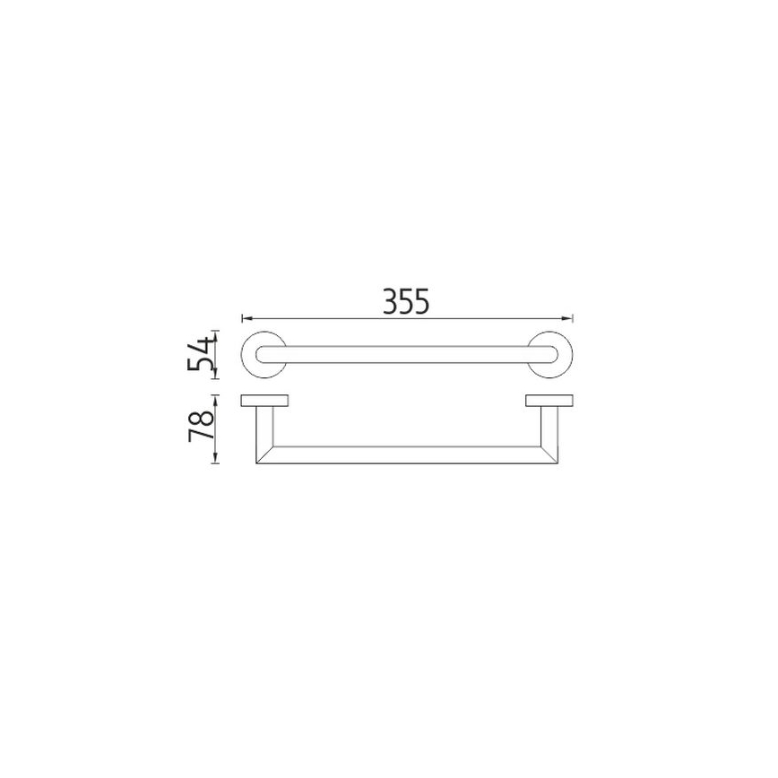 NIMCO UN 13035A-26 - Væghængt håndklædestang UNIX 36 cm skinnende krom