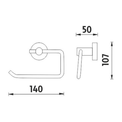 NIMCO UN 13055-26 - Toiletrulleholder UNIX skinnende krom