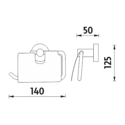 NIMCO UN 13055B-26 - Toiletrulleholder UNIX skinnende krom