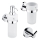 NIMCO UN sæt-31W-26 - Væghængt sæbedispenser + tandbørsteholder og knage UNIX 250 mm mat glas/skinnende krom