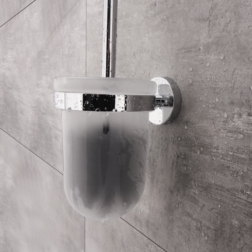 NIMCO UN sæt-94WN-26 - Væghængt toiletbørste og toiletrulleholder UNIX skinnende krom