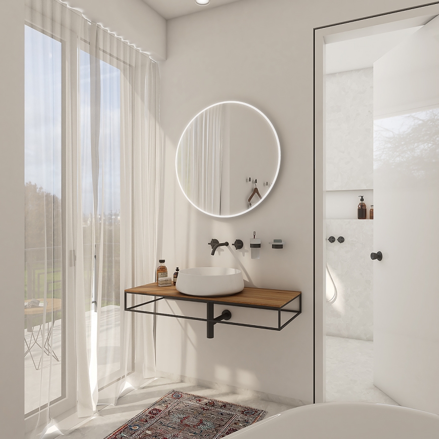 NIMCO ZP 26000R - LED badeværelsesspejl med baggrundslys LED/26W/230V 6500K Ø 60 cm IP44