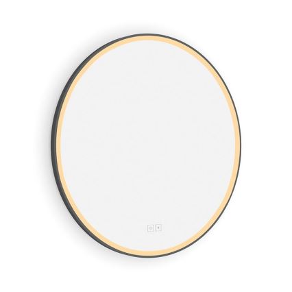 NIMCO ZPC 28000RVX-90 - LED badeværelsesspejl med lys dæmpbart LED/26W/230V 3000-6500K diameter 60 cm mat sort IP44