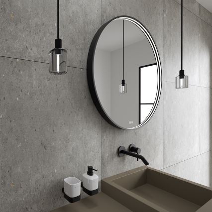 NIMCO ZPC 31000RVX-90 - LED dæmpbart baggrundsbelyst badeværelsesspejl LED/20W/230V 3000-6500K Ø 60 cm mat sort IP44