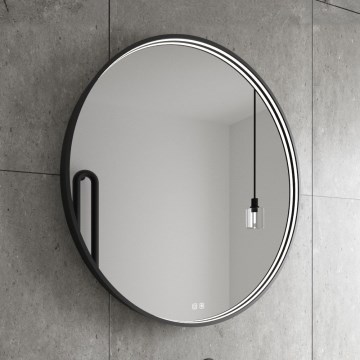 NIMCO ZPC 31001RVX-90 - Dæmpbart LED-baggrundsbelyst badeværelsesspejl LED/22W/230V 3000-6500K Ø 70 cm mat sort IP44