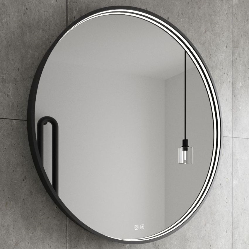 NIMCO ZPC 31002RVX-90 - LED badeværelsesspejl med lys dæmpbart LED/26W/230V 3000-6500K diameter 80 cm mat sort IP44