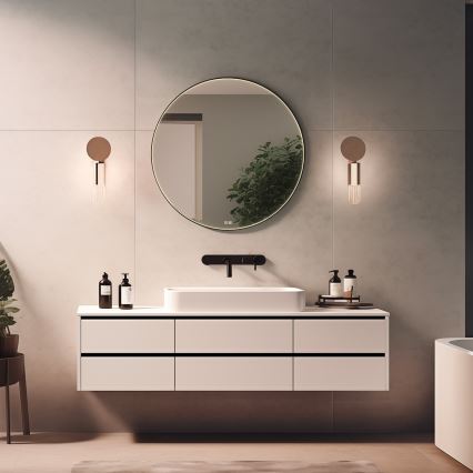 NIMCO ZPC 31002RVX-90 - LED badeværelsesspejl med lys dæmpbart LED/26W/230V 3000-6500K diameter 80 cm mat sort IP44