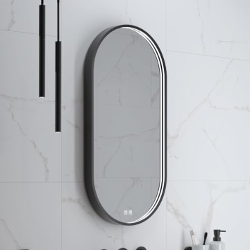 NIMCO ZPC 32002LVX-90 - LED dæmpbart baggrundsbelyst badeværelsesspejl LED/25W/230V 3000-6500K 80x40 cm mat sort IP44