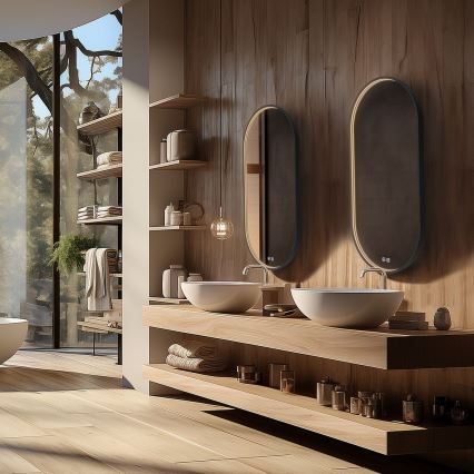 NIMCO ZPC 32002LVX-90 - LED dæmpbart baggrundsbelyst badeværelsesspejl LED/25W/230V 3000-6500K 80x40 cm mat sort IP44