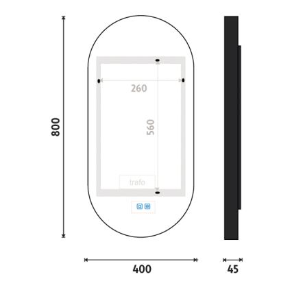 NIMCO ZPC 32002LVX-90 - LED dæmpbart baggrundsbelyst badeværelsesspejl LED/25W/230V 3000-6500K 80x40 cm mat sort IP44