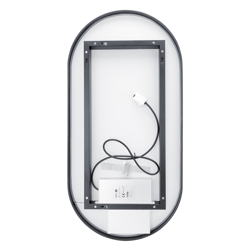 NIMCO ZPC 32002LVX-90 - LED badeværelsesspejl med lys dæmpbart LED/25W/230V 3000-6500K 80x40 cm mat sort  IP44